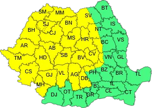 Atenţionare meteorologică: Sălajul, sub cod galben de ploi