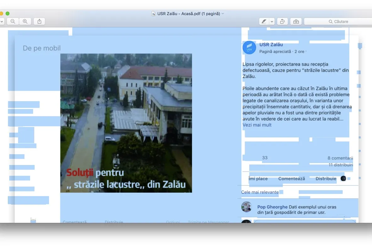 USR propune soluții pentru "străzile lacustre" din Zalău. Reacția unui senator PSD