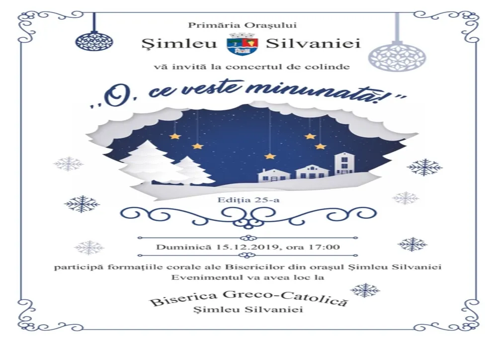 Astăzi: Concert de colinde în Șimleu Silvaniei 