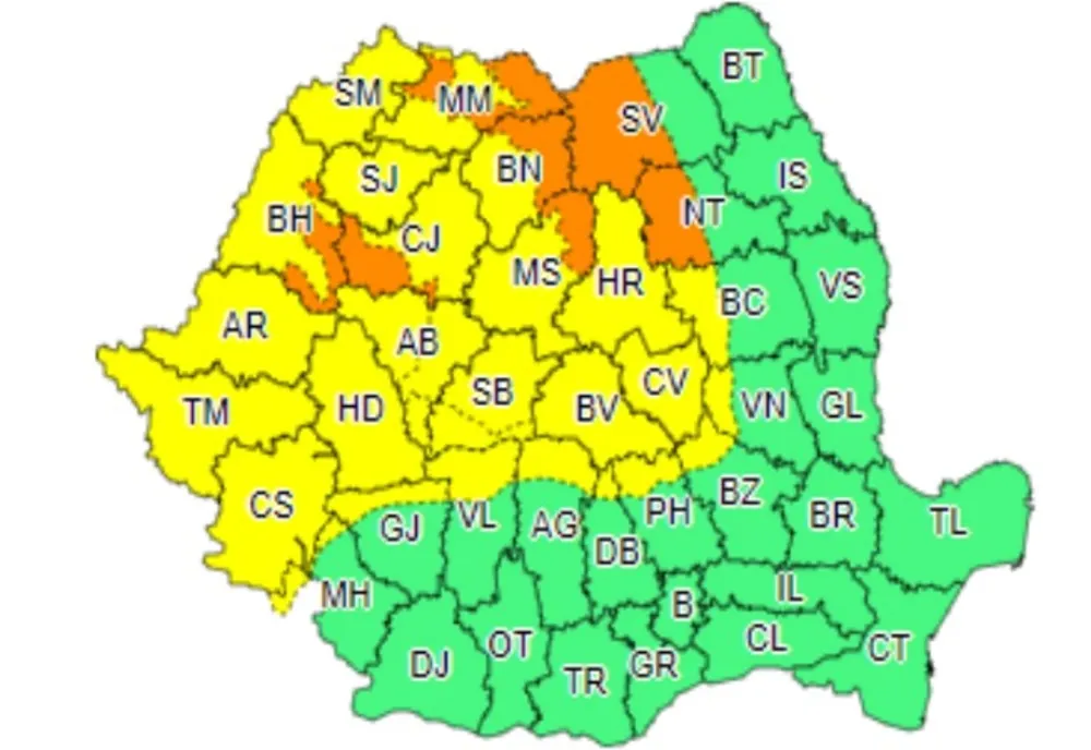 Atenție participanţi la trafic! Cod galben: intensificări ale vântului și căderi de zăpadă
