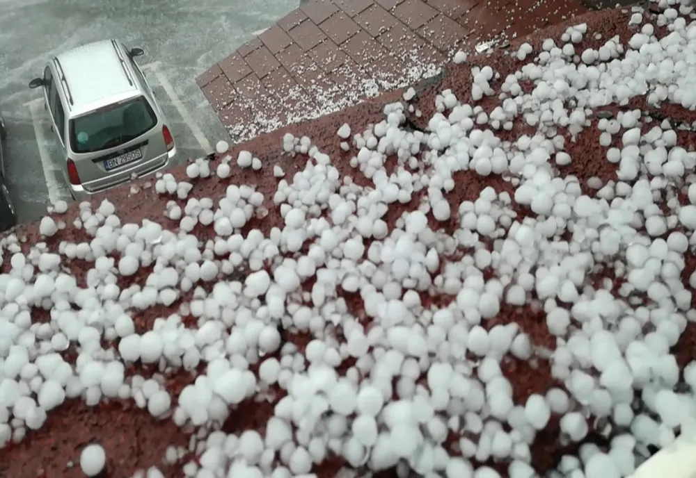 Fenomene meteo periculoase în Zalău: curți și gospodării inundate, mașini avariate  și copaci căzuți