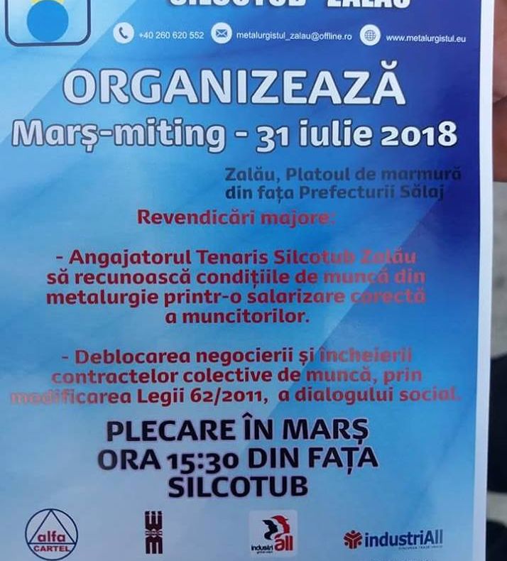 Atenţie, şoferi! Trafic restricţionat în Zalău din cauza protestului angajaţilor Tenaris Silcotub