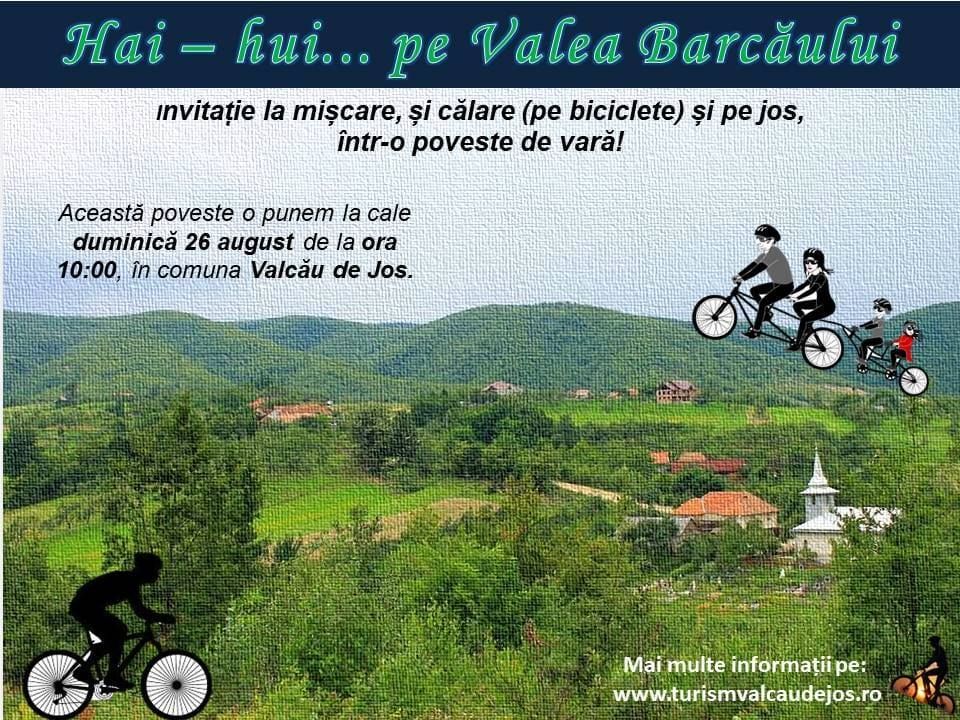 Tur ghidat pe jos sau pe bicicletă „Hai- hui pe Valea Barcăului“, în comuna Valcău de Jos