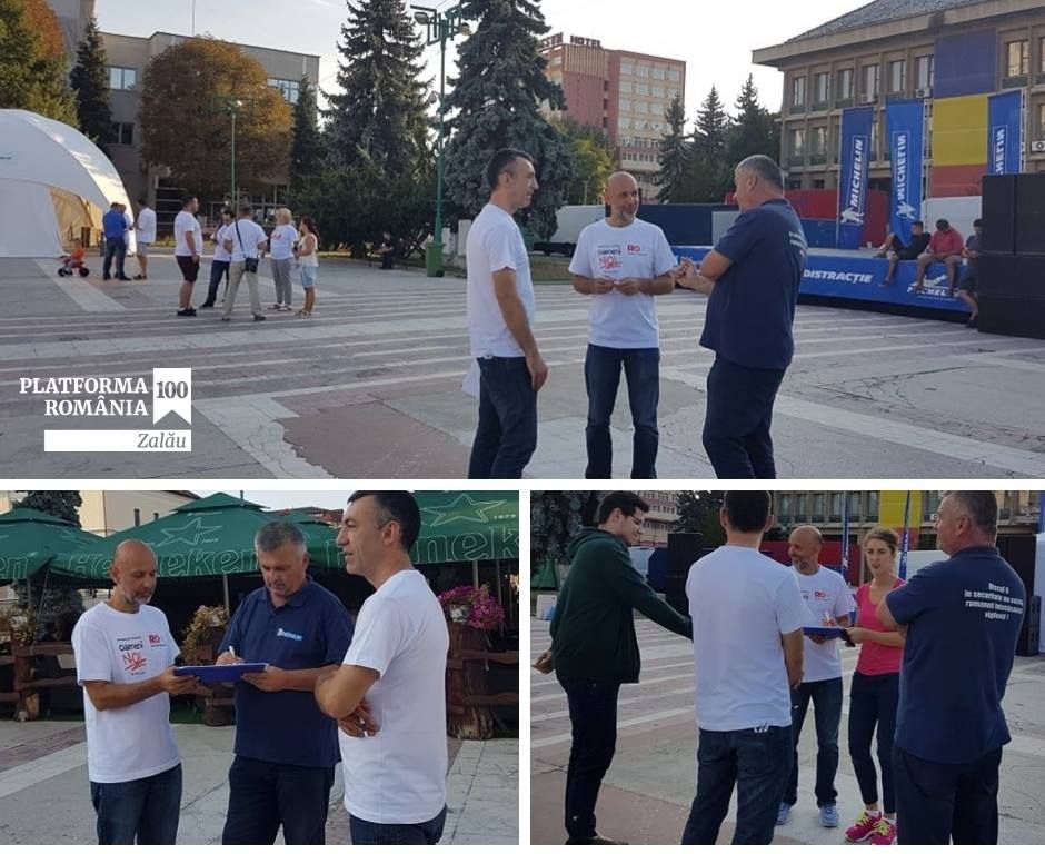 Sălăjenii care vor ''Oameni noi în politică'', așteptați pe platoul de marmură din centrul orașului