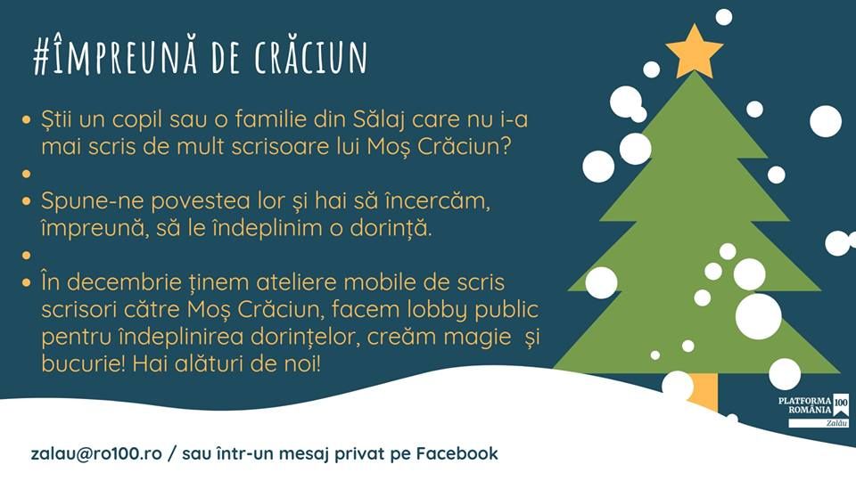 ''Împreună de Crăciun'': Campanie inţiată de RO100 Zalău pentru copiii şi familiile care au nevoie de o bucurie