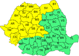 Avertizare meteo: Sălajul - sub cod galben de instabilitate atmosferică