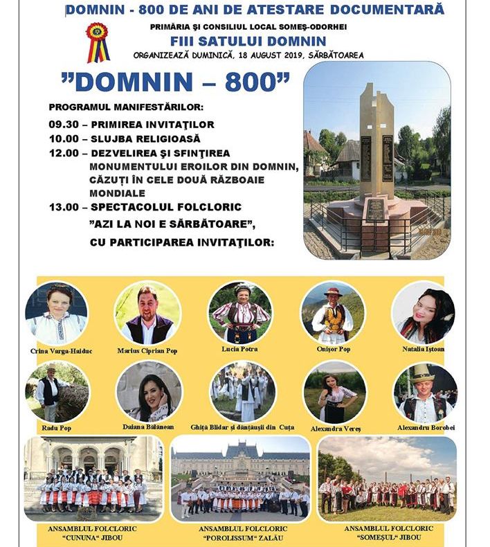 Satul Domnin, în straie de sărbătoare: 800 de ani de atestare documentară