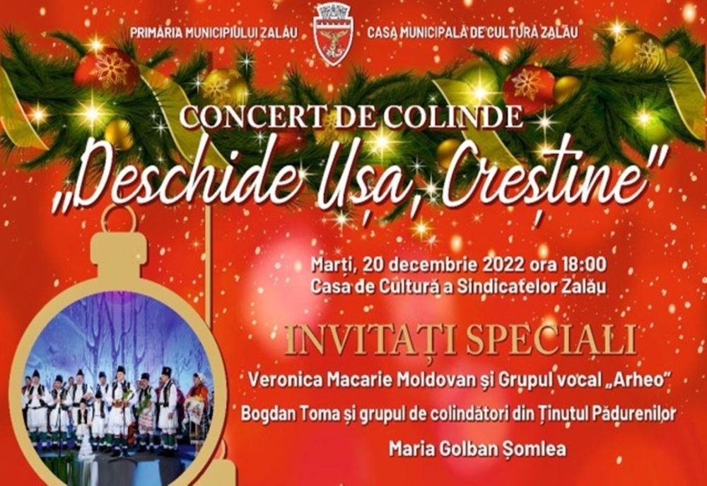 ”Deschide Ușa Creștine” - concert inedit de colinde, în Zalău