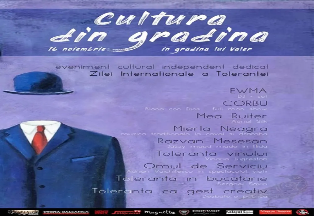  La Hida: Cultura din Grădină - eveniment cultural independent dedicat Zilei Internaționale a Toleranței