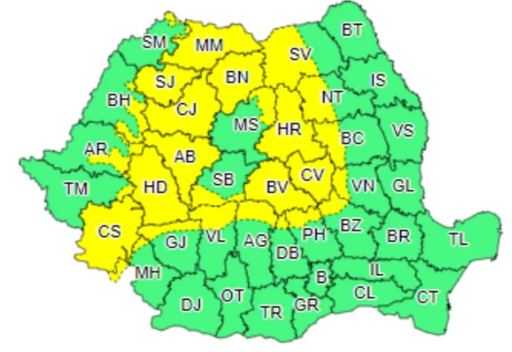  Cod galben de vânt și ploi  în Sălaj