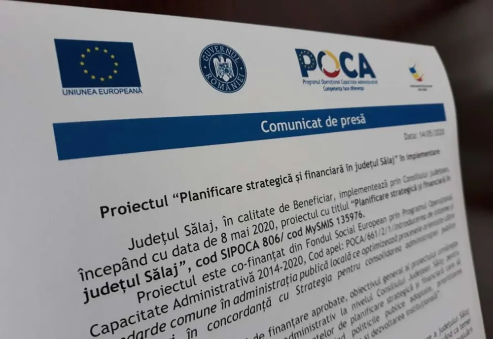 “Planificare strategică și financiară în județul Sălaj”, proiect din fonduri europene
