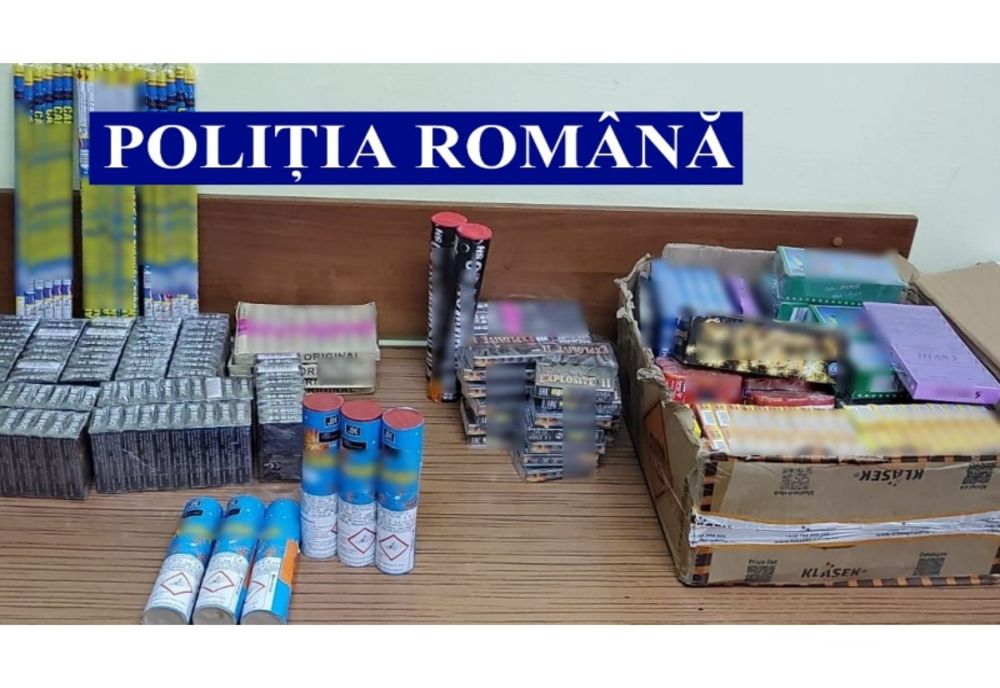Un bărbat și un minor, prinși cu 6 kg de petarde și artificii 