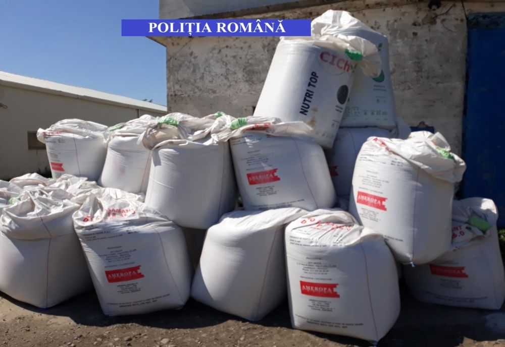 14.100 de kilograme de îngrășământ chimic cu azotat de amoniu, confiscate de polițiștii sălăjeni
